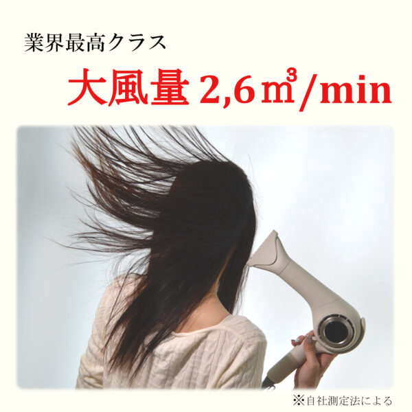 業界最高クラス 超強風 超大風量 ラディアント ヘアドライヤー d/more 